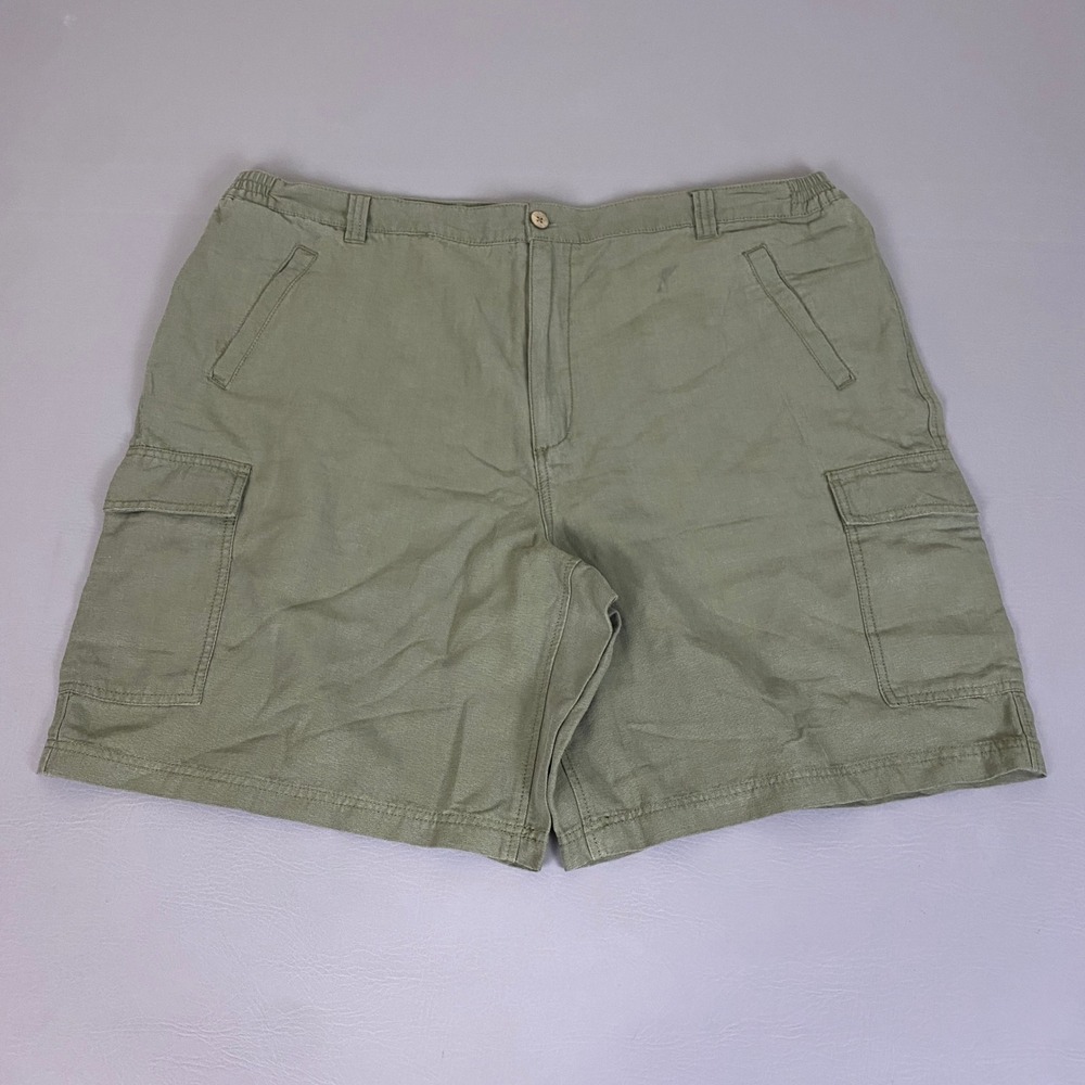KingSize Cargo Shorts Men's Size 46  Big & Tall Olive Green Tencel Cotton‎  *